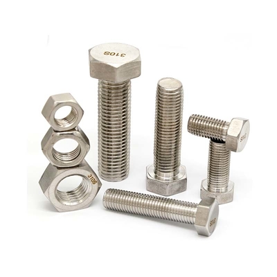 DIN931 A2 70 Aço inoxidável Parafusos de cabeça sextavada Porcas Aço carbono Gr8.8